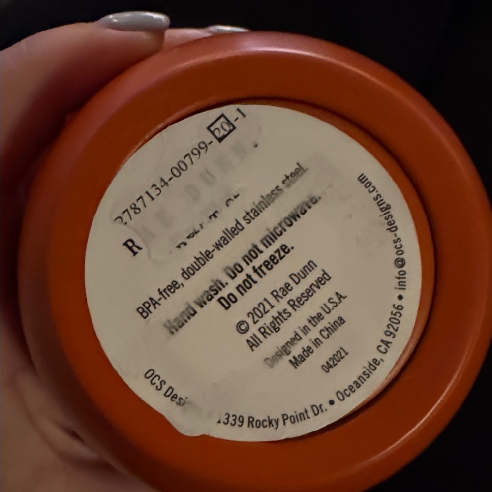 RAE DUNN HAPPY FALL YALL Orange Stainless Steel Insulated Wine Tumbler NEW - Picture 5 of 5
